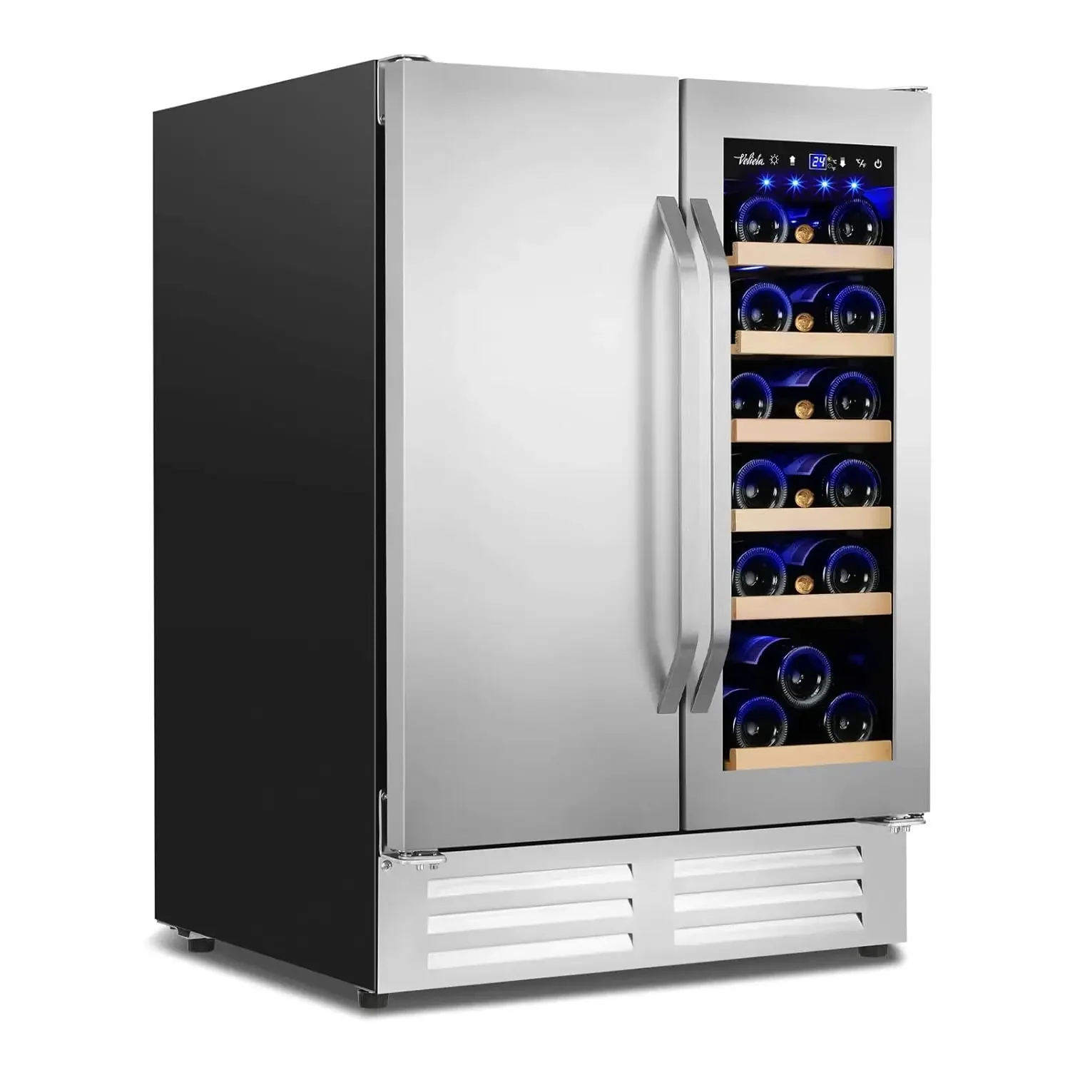 Wine Beer Fridge - Wine and Beverage Refrigerator,24 Inch Dual