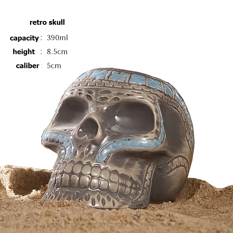 Wine With Beer Cocktail - Vintage skull like ceramic wine glass,