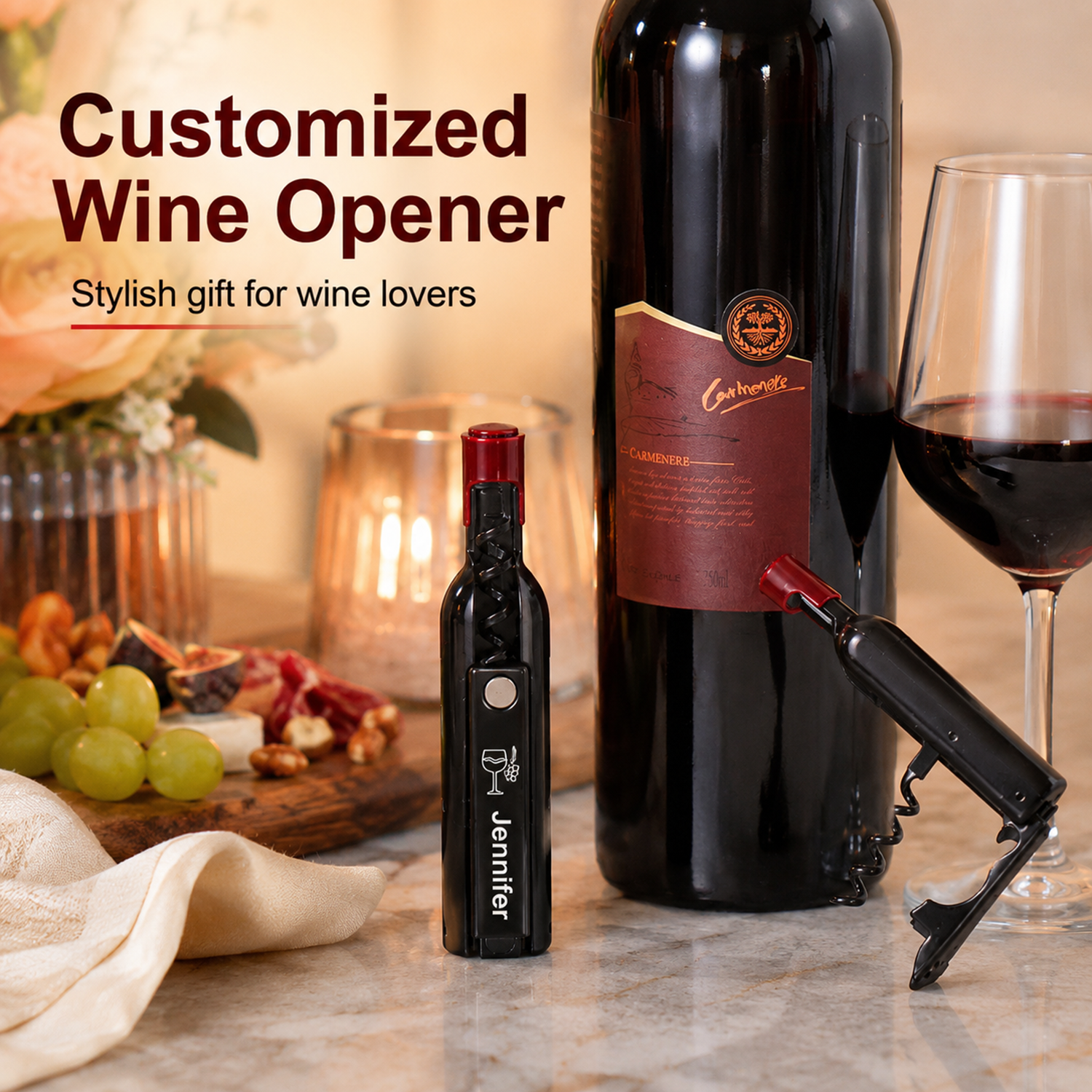 Wine In Beer Name - 1Pc Wine Bottle Custom Text Red