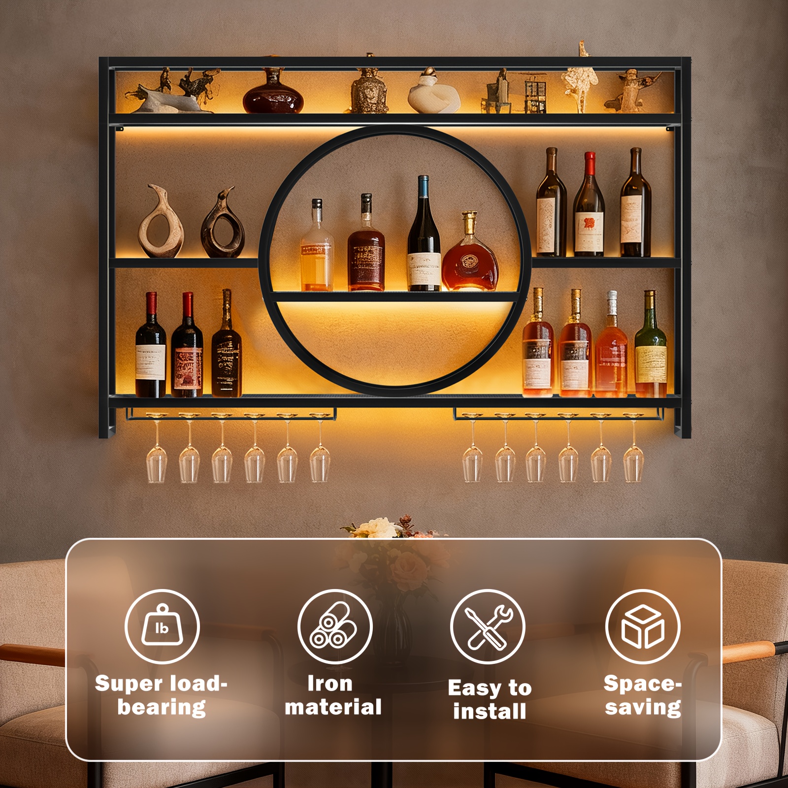 Stylish 3-Tier Wall-Mounted Me - đánh giá và giá Wine Rack Wall Mount