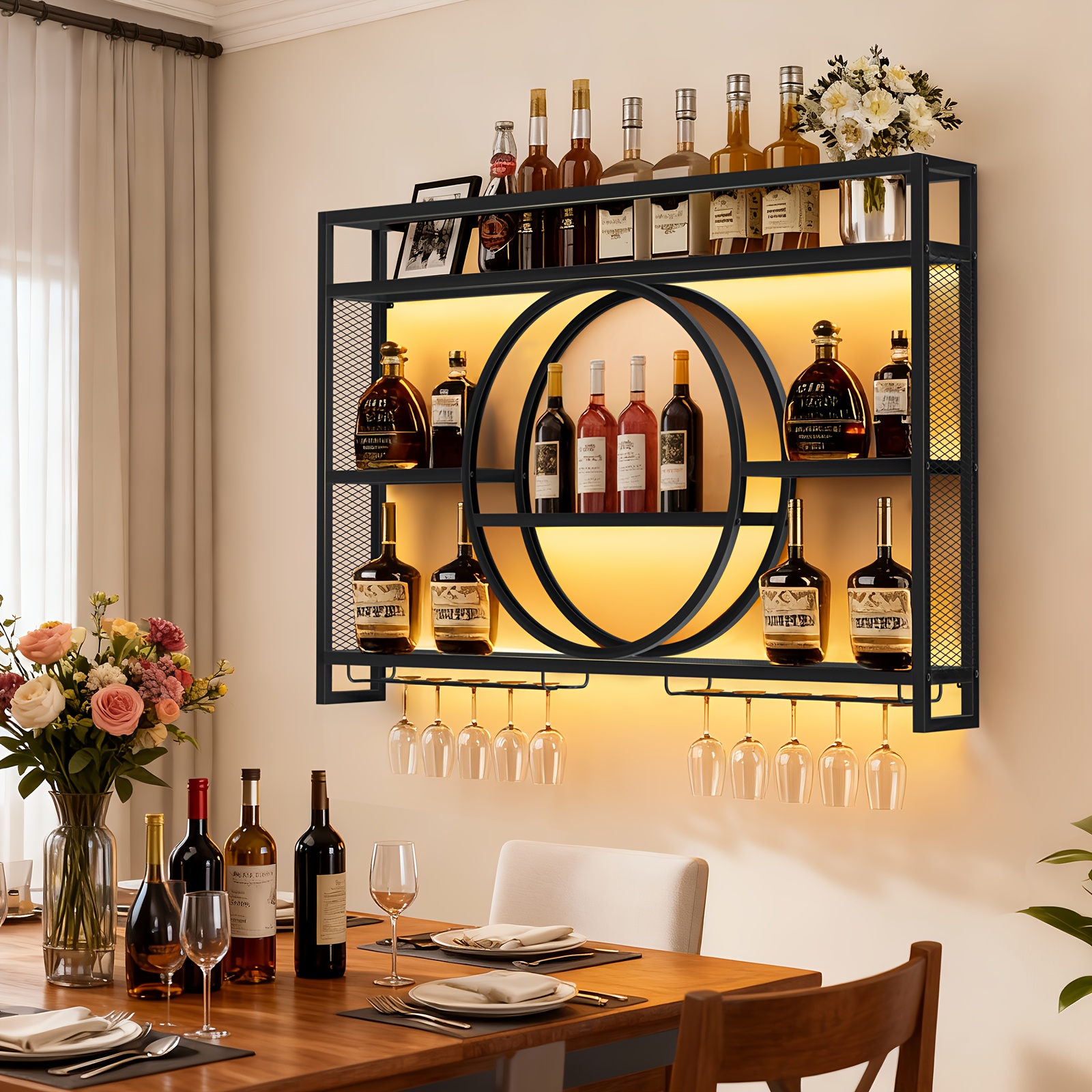Stylish 3-Tier Wall-Mounted Me - đánh giá và giá Wine Rack Wall Mount