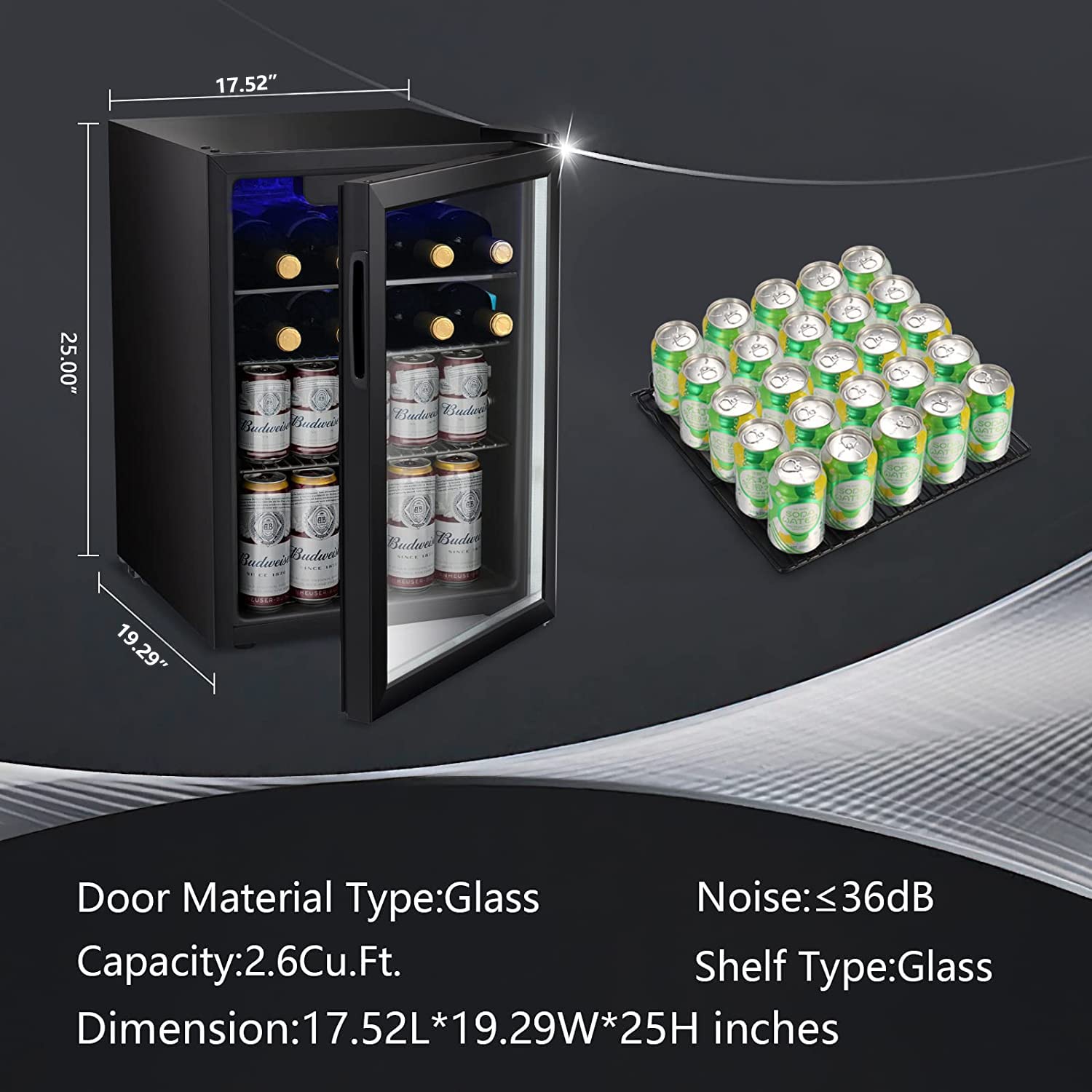 2.6cu.ft Wine Cooler/Cabinet B - đánh giá và giá Wine Beer Fridge