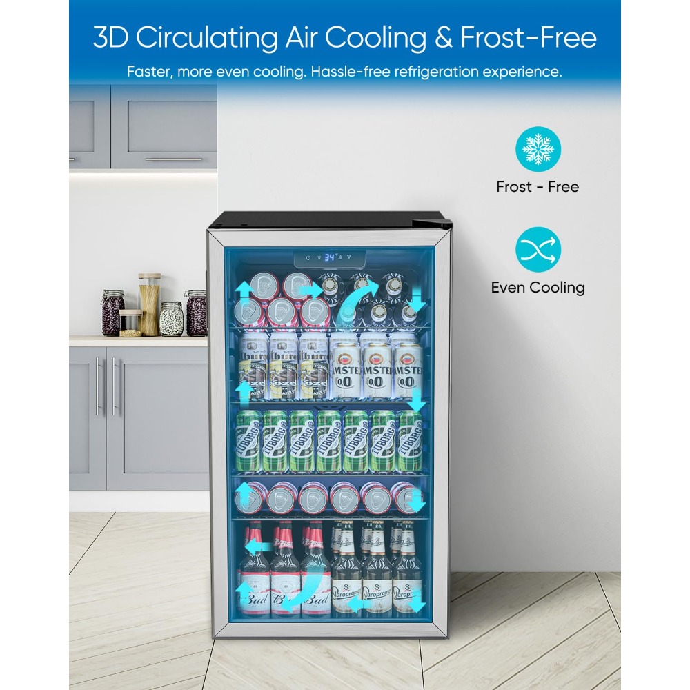 3.2 Cu.Ft Mini Fridge with Gla - đánh giá và giá Wine Beer Fridge