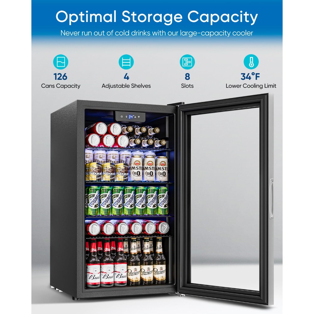 3.2 Cu.Ft Mini Fridge with Gla - đánh giá và giá Wine Beer Fridge