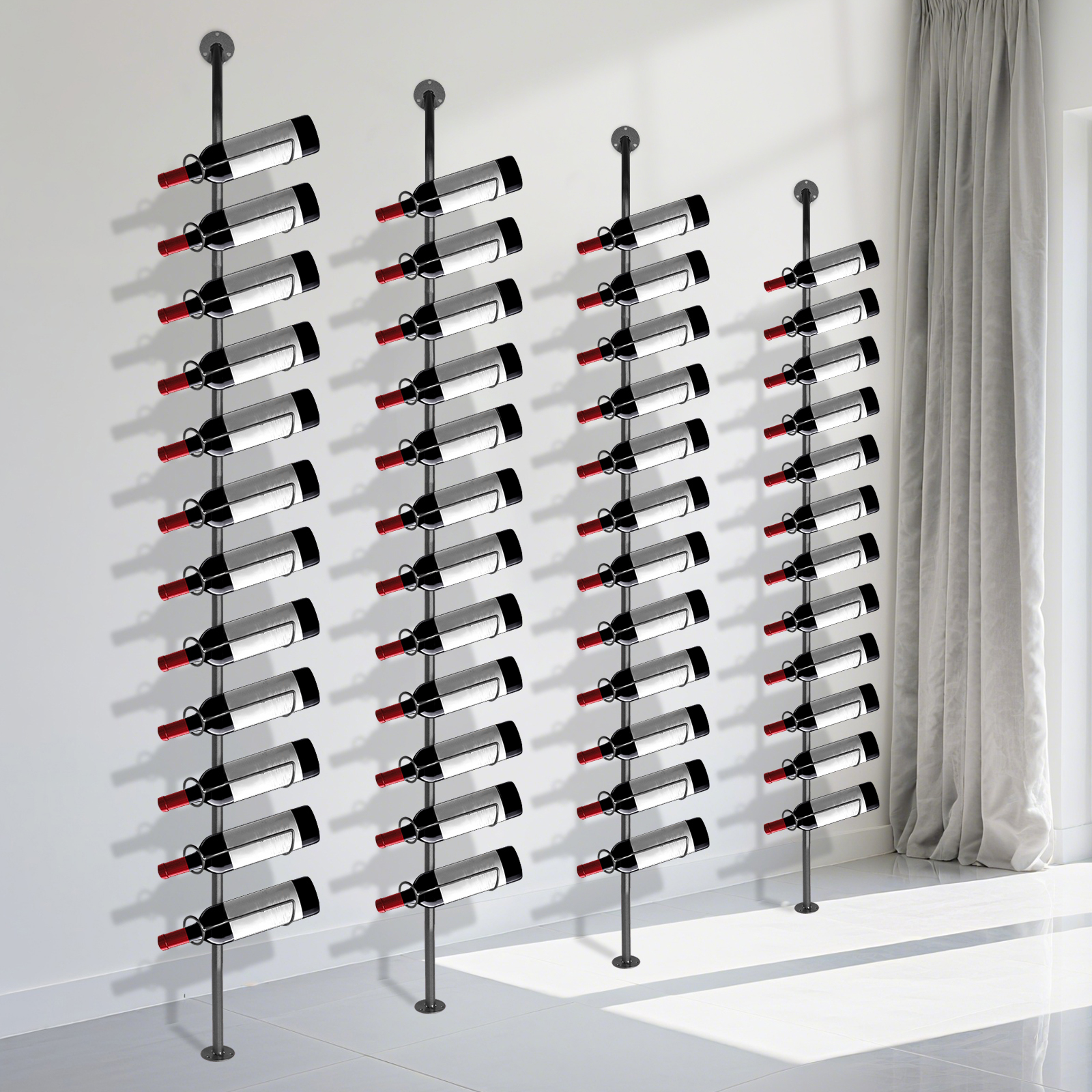 4 Pack Wine Bottle Display Hol - đánh giá và giá Wine Rack Wall Mount