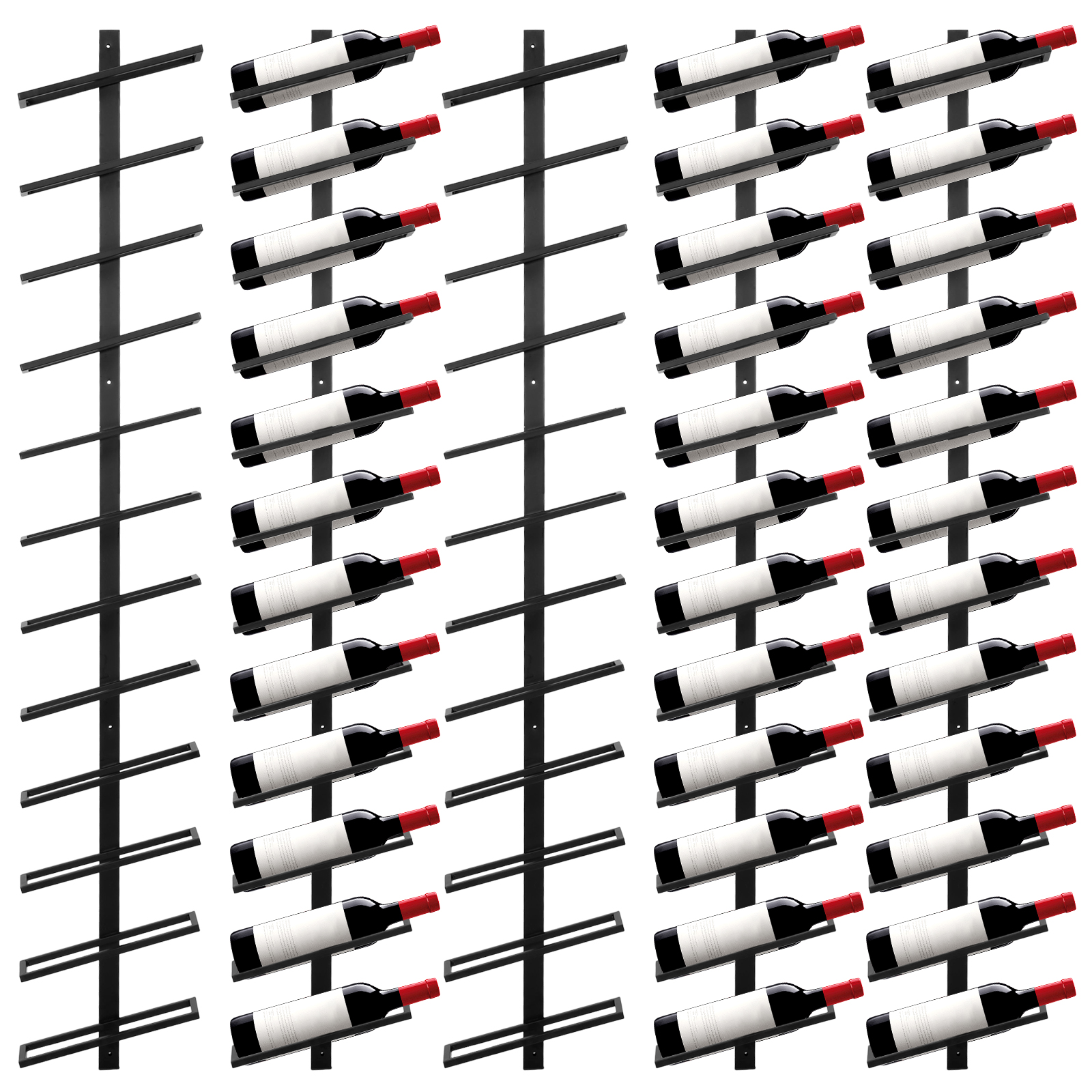 5 Pack Wall Mounted Wine Rack  - đánh giá và giá Wine Rack Wall Mount