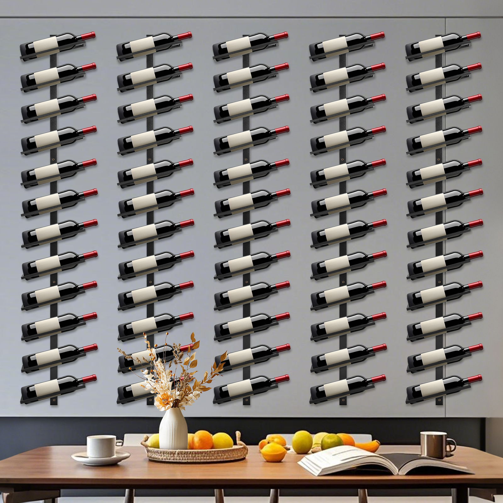 5 Pack Wall Mounted Wine Rack  - đánh giá và giá Wine Rack Wall Mount