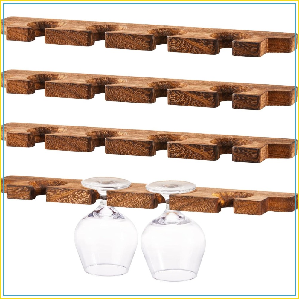 4 Pcs Wall Mounted Wood Stemwa - đánh giá và giá Wine Rack Wall Mount