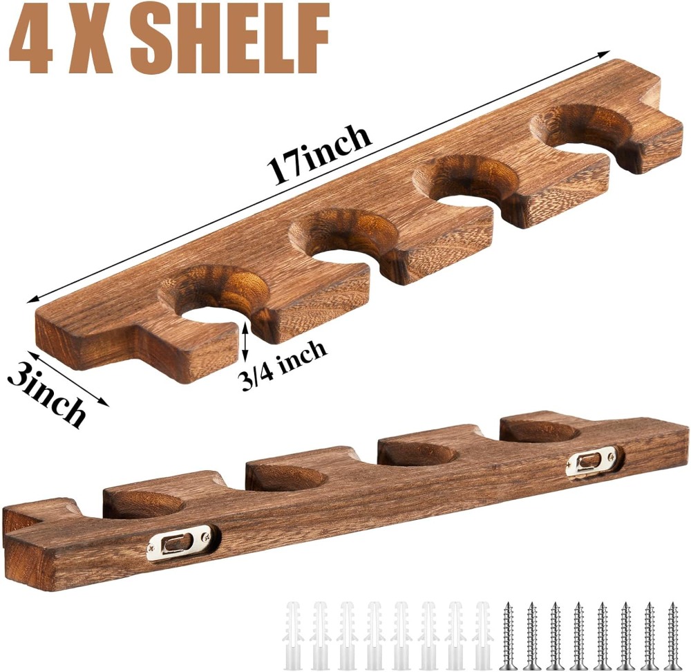 4 Pcs Wall Mounted Wood Stemwa - đánh giá và giá Wine Rack Wall Mount