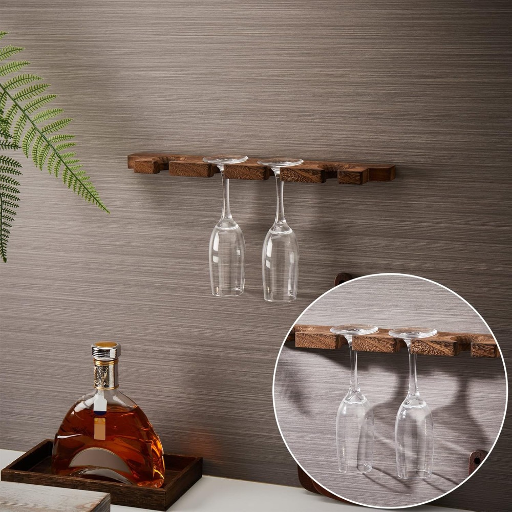 4 Pcs Wall Mounted Wood Stemwa - đánh giá và giá Wine Rack Wall Mount