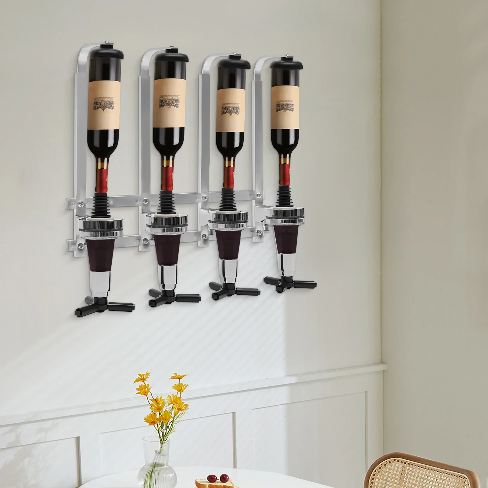 4-Bottle Wall Mount Liquor Dis - đánh giá và giá Wine Whiskey Beer