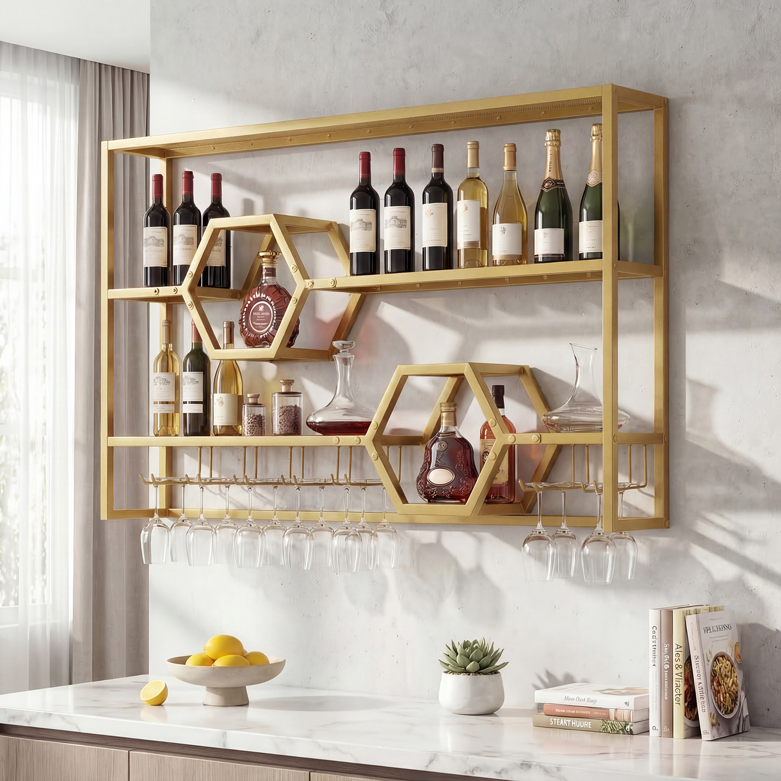 Wall Mounted Wine Rack 47” Lar - đánh giá và giá Wine Rack Wall Mount