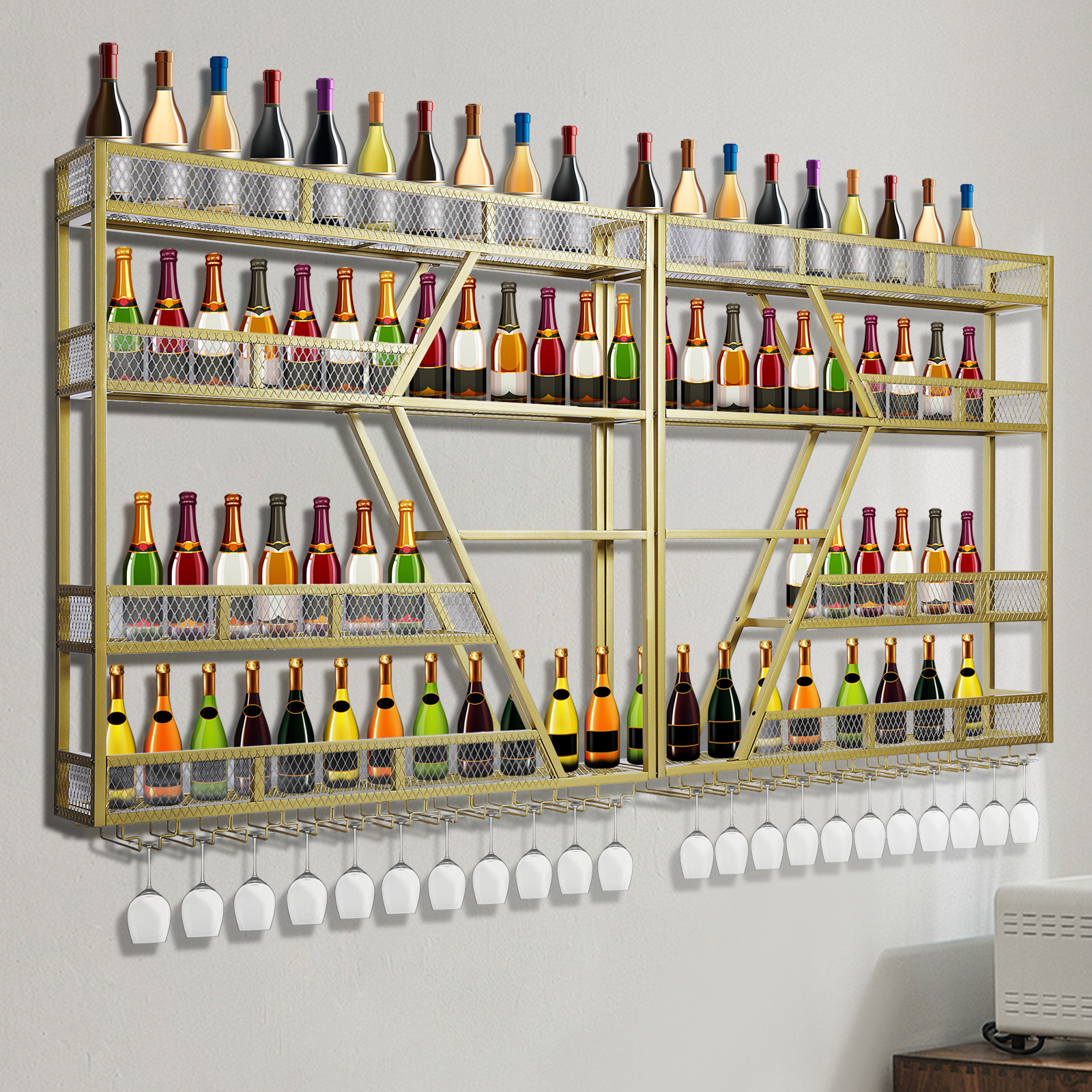 Metal Wine Storage Rack Wall M - đánh giá và giá Wine Rack Wall Mount