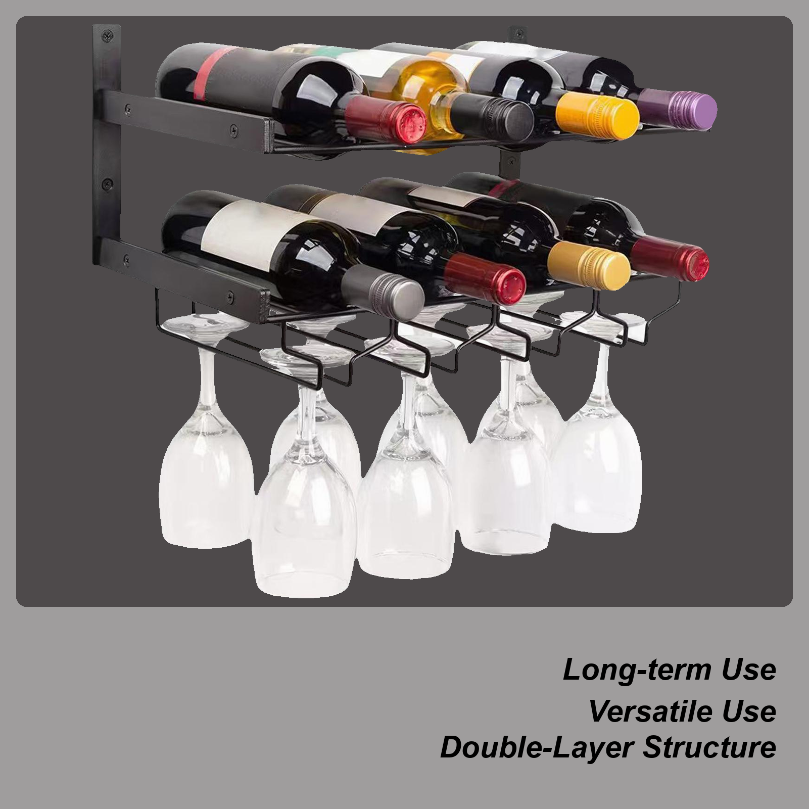 Wall Mounted Wine Rack Double- - đánh giá và giá Wine Rack Wall Mount
